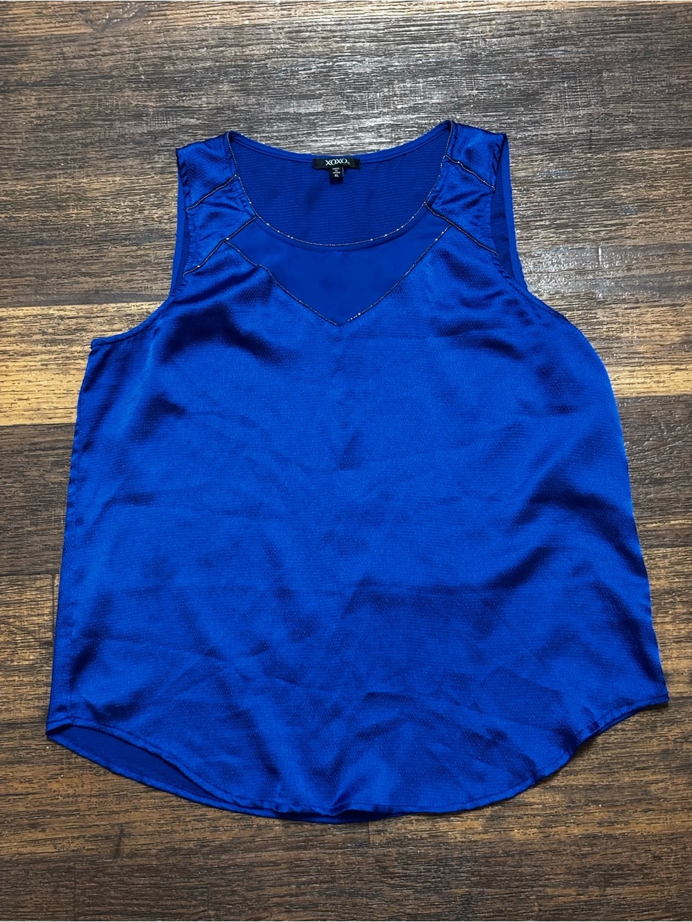 XOXO Royal Blue Sleeveless Satin Camisole